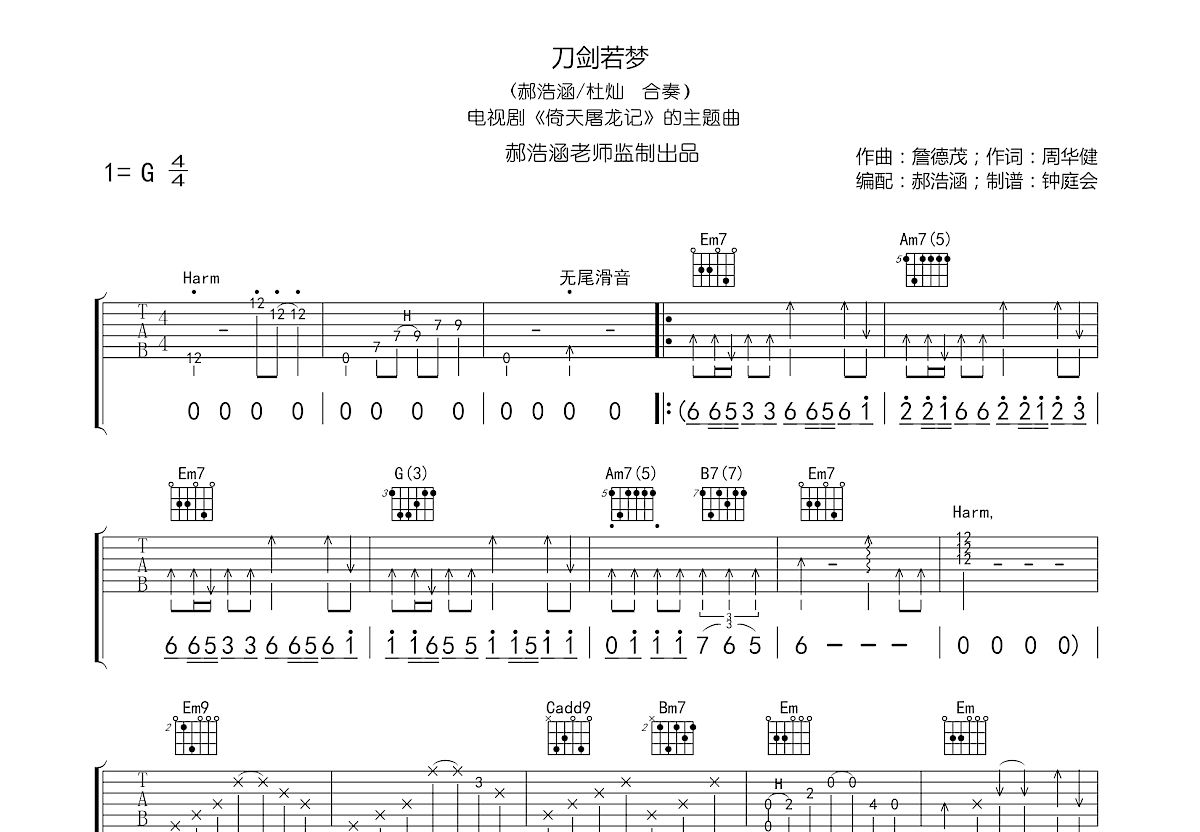 原谅这世界没那么好 - 孙子涵 - 吉他谱(小叶歌编配) - 嗨吉他